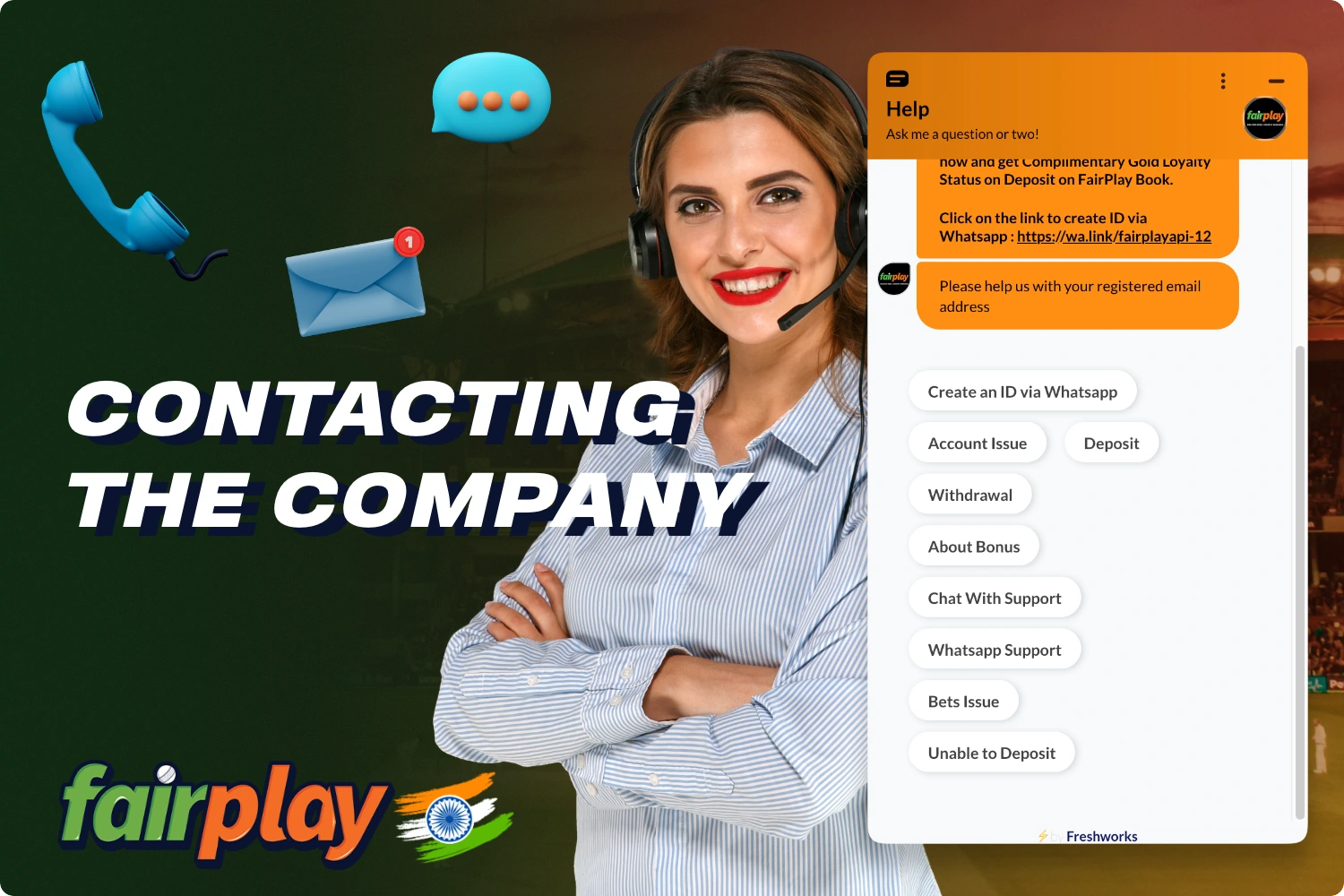 Use the actual contacts of Fairplay in India to get help from the platform's customer support team