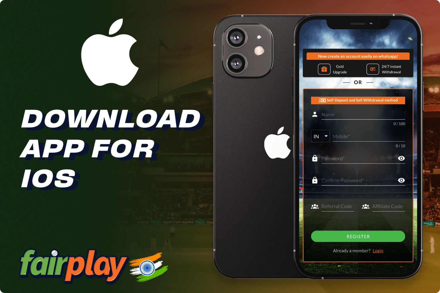 iPhone and iPad users do not need to download the Fairplay app as they can use the mobile version of the site