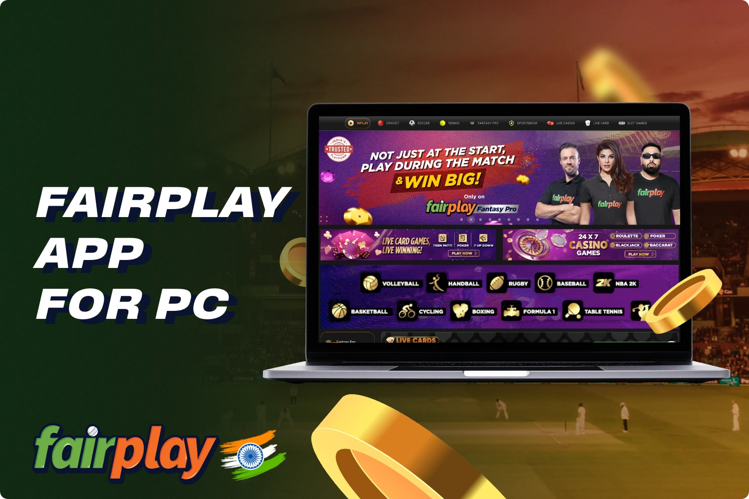 Fairplay users don't need to use a special PC program, as they can bet and play casino games in one of their favorite browsers