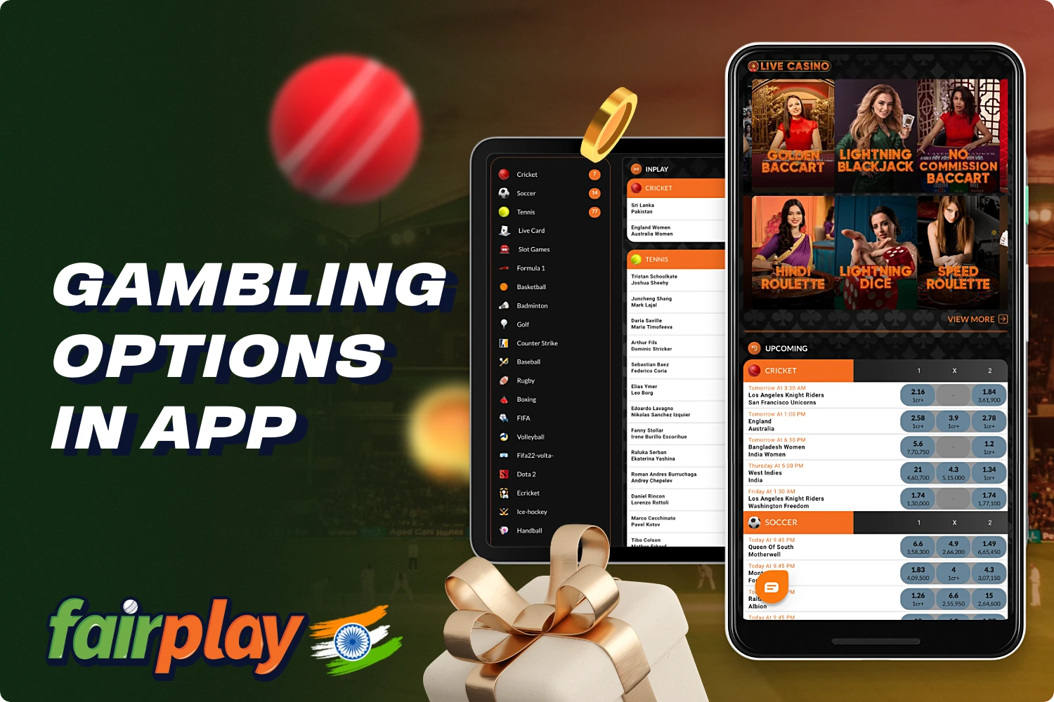 The Fairplay app offers a variety of gambling options and more